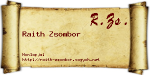Raith Zsombor névjegykártya